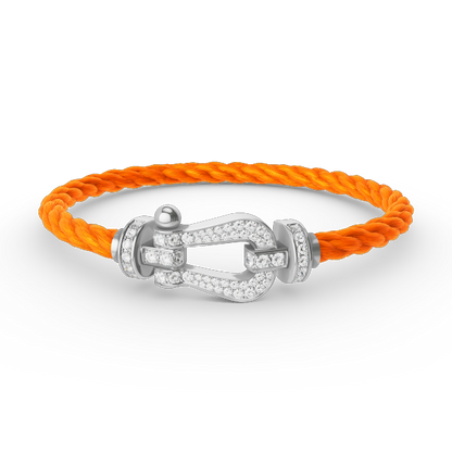 [Lucky Star]FORCE LARGE HORSESHOE FULL DIAMOND BRACELET SILVER