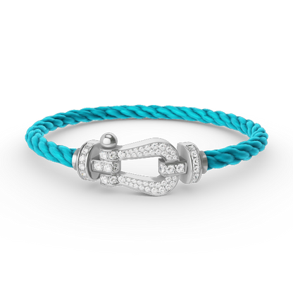[Lucky Star]FORCE LARGE HORSESHOE FULL DIAMOND BRACELET SILVER
