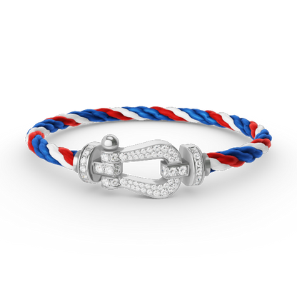 [Lucky Star]FORCE LARGE HORSESHOE FULL DIAMOND BRACELET SILVER
