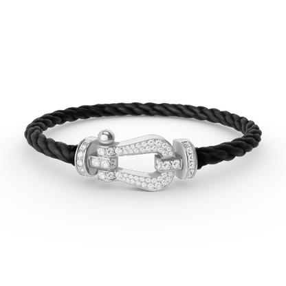 [Lucky Star]FORCE LARGE HORSESHOE FULL DIAMOND BRACELET SILVER