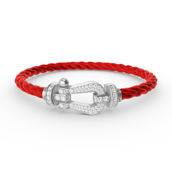 [Lucky Star]FORCE LARGE HORSESHOE FULL DIAMOND BRACELET SILVER