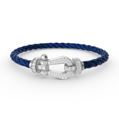[Lucky Star]FORCE LARGE HORSESHOE FULL DIAMOND BRACELET SILVER