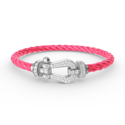 [Lucky Star]FORCE LARGE HORSESHOE FULL DIAMOND BRACELET SILVER