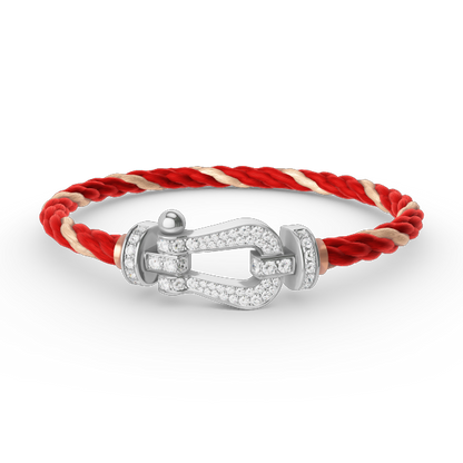 [Lucky Star]FORCE LARGE HORSESHOE FULL DIAMOND BRACELET SILVER