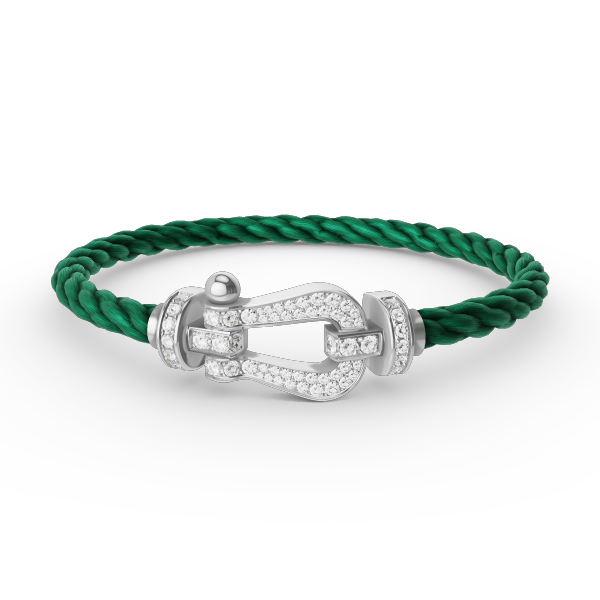 [Lucky Star]FORCE LARGE HORSESHOE FULL DIAMOND BRACELET SILVER