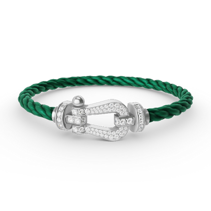 [Lucky Star]FORCE LARGE HORSESHOE FULL DIAMOND BRACELET SILVER