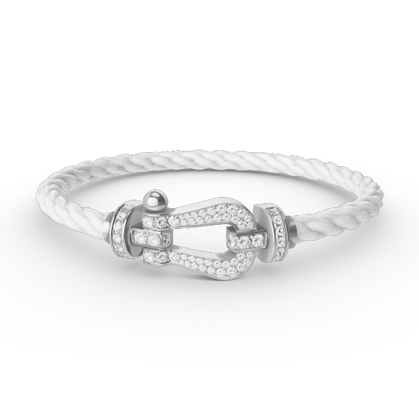 [Lucky Star]FORCE LARGE HORSESHOE FULL DIAMOND BRACELET SILVER