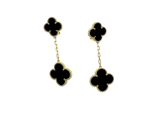 [Lucky Star]CLOVER 2 MOTIFS  EARRINGS (MULTIPLE CHOICESC