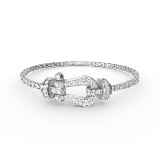 [Lucky Star]FORCE  LARGE HORSESHOE FULL DIAMOND TENNIS BRACELET