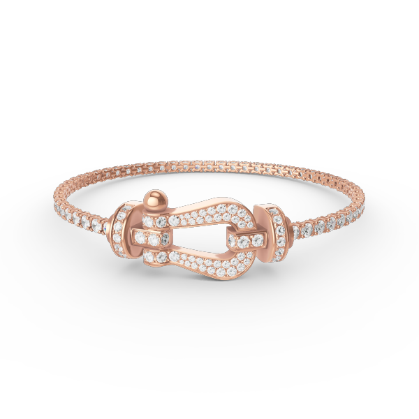 [Lucky Star]FORCE  LARGE HORSESHOE FULL DIAMOND TENNIS BRACELET
