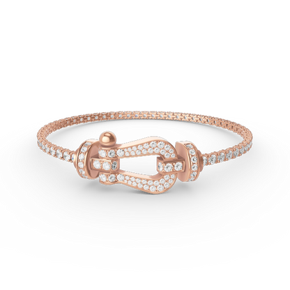 [Lucky Star]FORCE  LARGE HORSESHOE FULL DIAMOND TENNIS BRACELET
