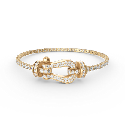 [Lucky Star]FORCE  LARGE HORSESHOE FULL DIAMOND TENNIS BRACELET